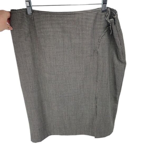 Harve Benard Womens Pencil Straight Skirt Houndstooth Stretch Black White 14 - Picture 4 of 11